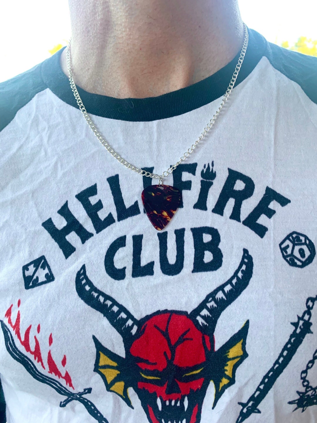 Eddie Munson Guitar Pick Necklace Etsy