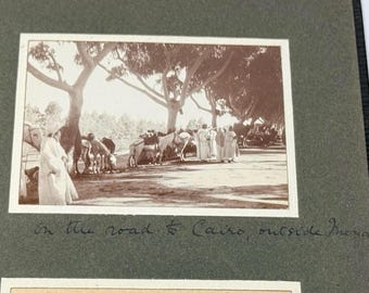 Antique 1910 Egypt Malta Travel Photo Album 40 Original Photos Cairo Pyramids