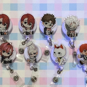 kawaii anime belt clip badge reel
