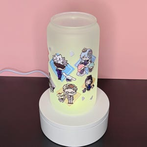 kawaii anime glass can / 16 oz glass cup
