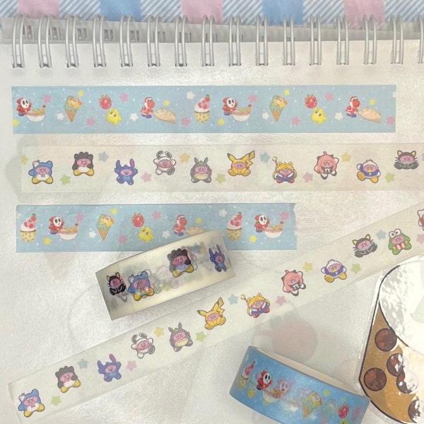 Kawaii washitape / washi tape / stationery tape / Kirby cosplay / Nintendo