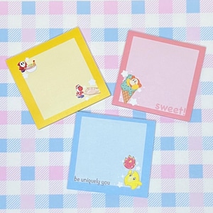 Kawaii post it note / memo pad / luma Mario / foodie