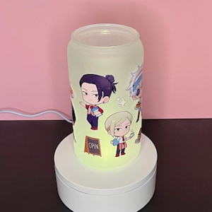 kawaii anime glass can cup / 16 oz cup