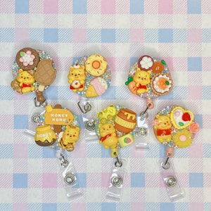 Bobine de badge kawaii / clip ceinture pour carte d'identité / Winnie l'ourson