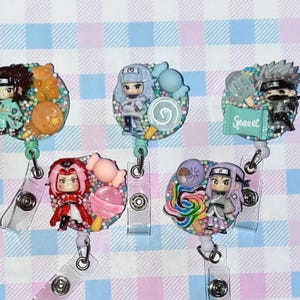kawaii anime belt clip badge reel / resin charm