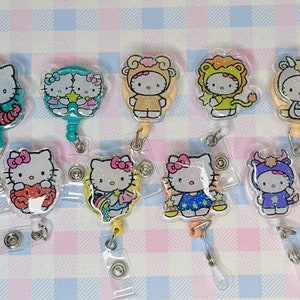 bobine de badge clip ceinture zodiaque kawaii / support d’identification de chat kawaii