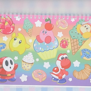 reusable sticker book / A5 book / kawaii Kirby stickers