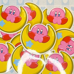 clear, weather & water proof  sticker / kawaii Kirby sticker