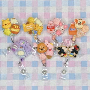 kawaii Disney themed badge reel / belt clip / Winnie the Pooh / mickey and minnie