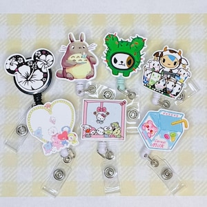 kawaii acrylic badge reel / belt clip