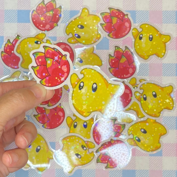 Luma Mario holographic sticker / foodie sticker