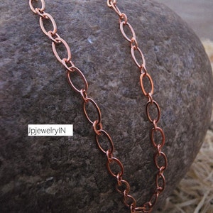 Pure Copper Oval Link Chain necklace, Pure Copper Chain, Solid Copper Rope Chain jewelry Chain, Eco friendly chain 04