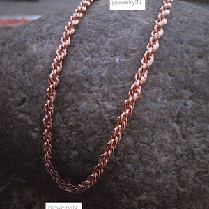Pure Copper Chain necklace, Pure Copper Twisted Rope Chain, Solid Copper Rope Chain jewelry Chain, Viking jewelry, Eco friendly chain 03