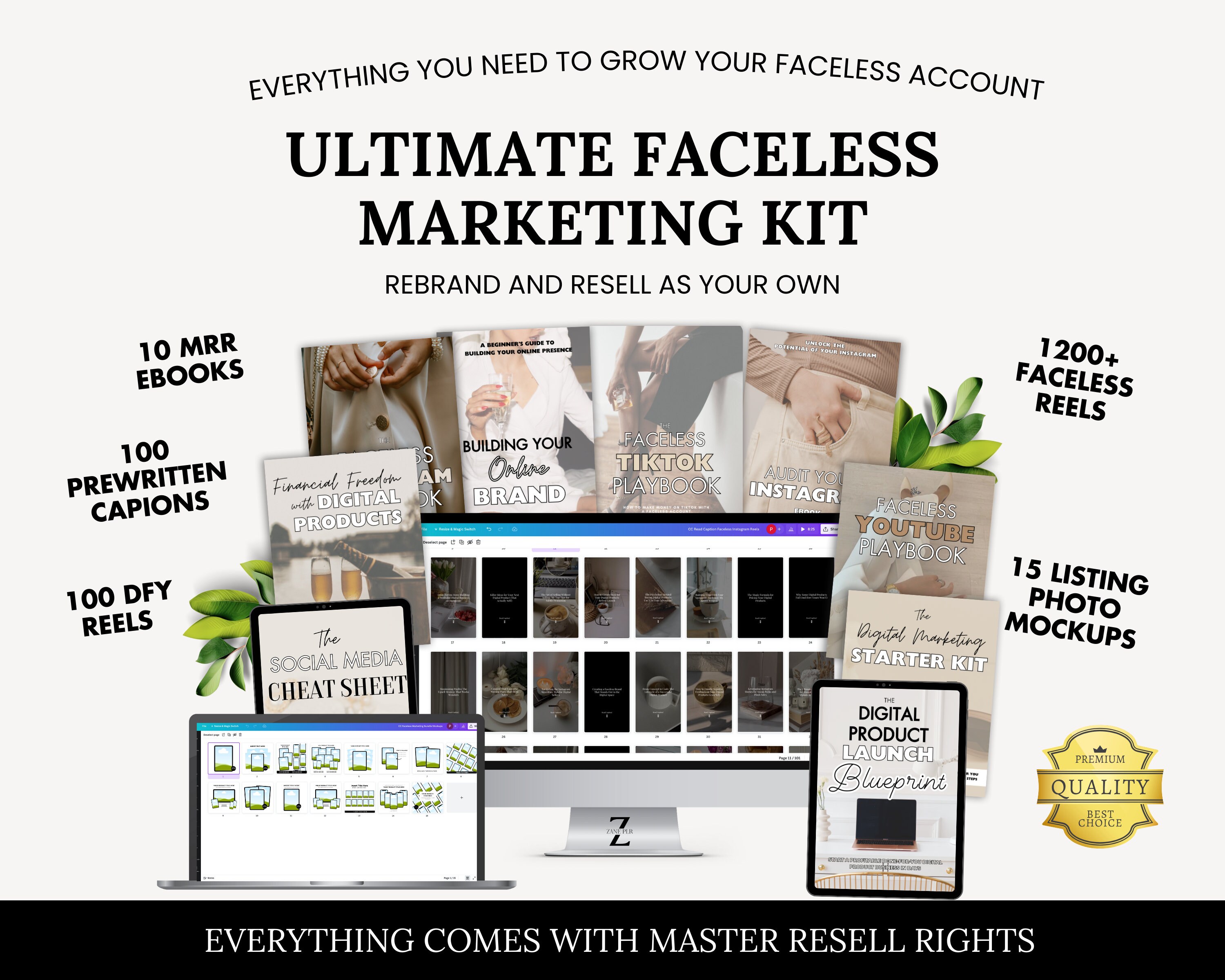 Ultimate Faceless Marketing Kit With Master Resell Rights, Digital ...
