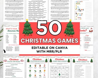 Christmas Games Bundle MRR PLR, 50 Master Resell Rights Christmas Games, Private Label Rights, Done for You Product, Commercial Use