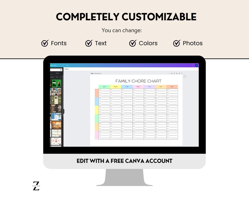 PLR Chore Charts, Done for You Digital Product, PLR Planner, White ...