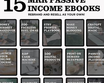 MRR Passive Income eBook Bundle, Master Resell Right Digital Product, PLR Done For You Lead Magnet, Digital Marketing, Faceless Marketing