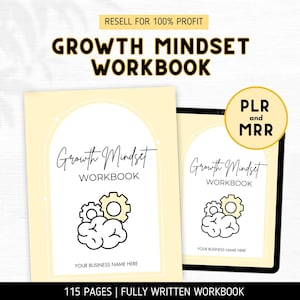 PLR Growth Mindset Journal, Business Coaching Workbook Template, Done For You Content, Career, MRR Ebook,  Workbook