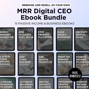 MRR Ebook Bundle, Passive Income eBook Bundle, Master Resell Rights,  PLR Done For You Digital Product, Digital Marketing Ebook Faceless