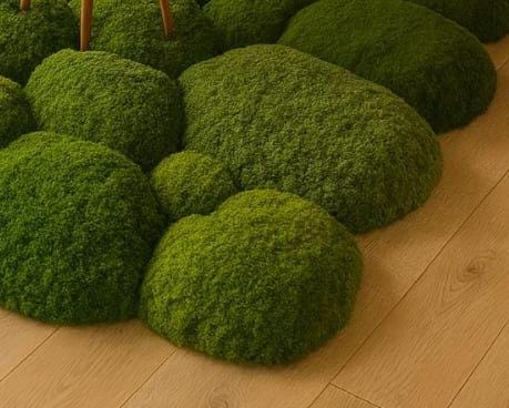 3D Moss Tufted Rug, Pebble Design, Nature-inspired Floor Decor - Etsy