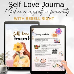Self Love Journal  Printable, Self Love Planner,Self Love Workbook,Self Care Journal,Mental Health,PLR Resell,Minimal Guided Prompts Journal