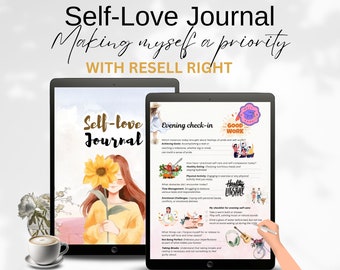 Self Love Journal Printable: Guided Prompts, Mental Health (PLR Resell)
