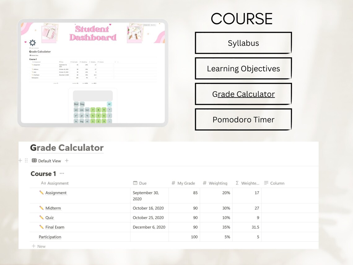 Notion Student Dashboard All In One Notion Template all In One Notion Notion student dashboard all in one notion template all in one notion