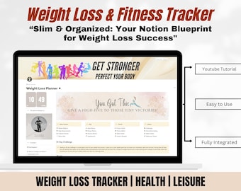 Weight Loss Tracker Notion Template: Calorie, Meal & Fitness Planner