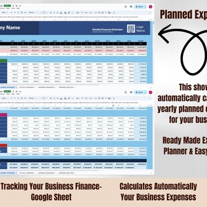 Simple 12 Month Planner Template Google Sheets Expense Tracker,template ...