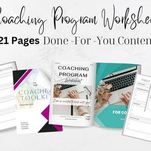 Coaching Program Worksheet: 21-Page Canva Templates