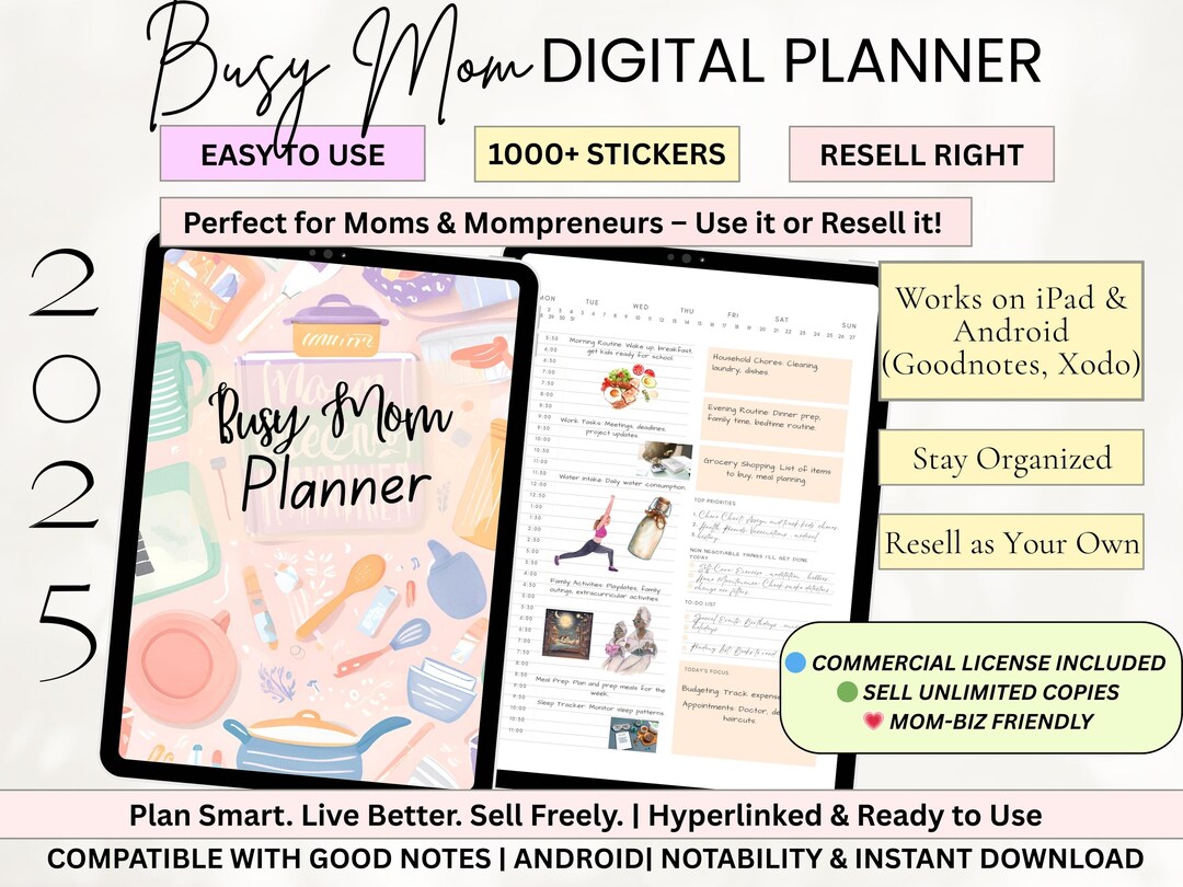 IPad Digital Planner 2025 | Busy Mom Planner for Moms | Goodnotes ...