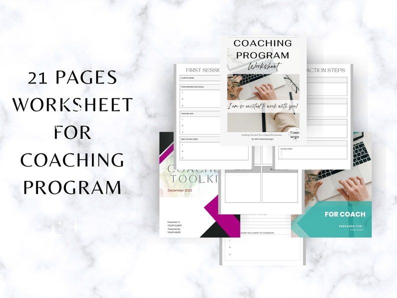 Coaching Program Worksheet: 21-page Canva Templates - Etsy