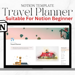PLR Digital Travel Planner Notion Template,Travel Notion Dashboard Journal,Notion Editable Template,Notion Aesthetic Vacation Template