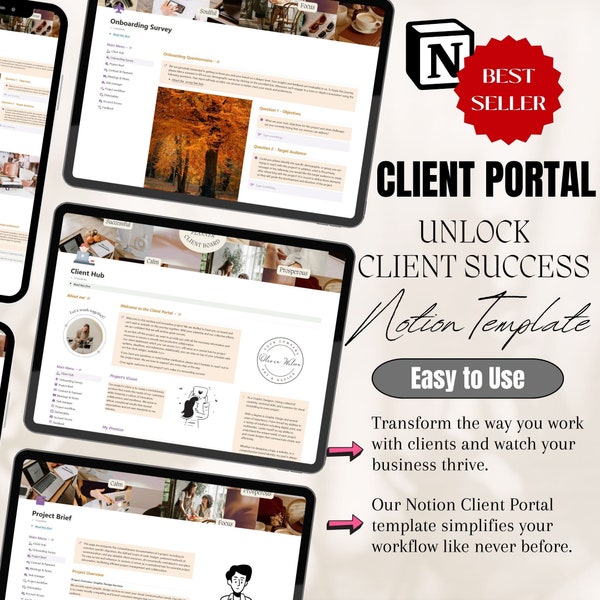 Notion Template Client Portal,Client Dashboard Project Tracker,client Onboarding,Notion Digital Business Template for freelancer,coach