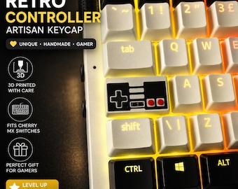 Retro Controller Artisan Keycap for Cherry MX Mechanical Keyboard – Gamer Desk Setup Gift – Vintage Console Inspired