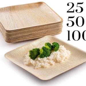 Rewts 6&quot; Bamboo Style Palm Leaf Dessert Appetizer Plates | Eco-friendly, Compostable Disposable Plates For Camping, Wedding, Parties
