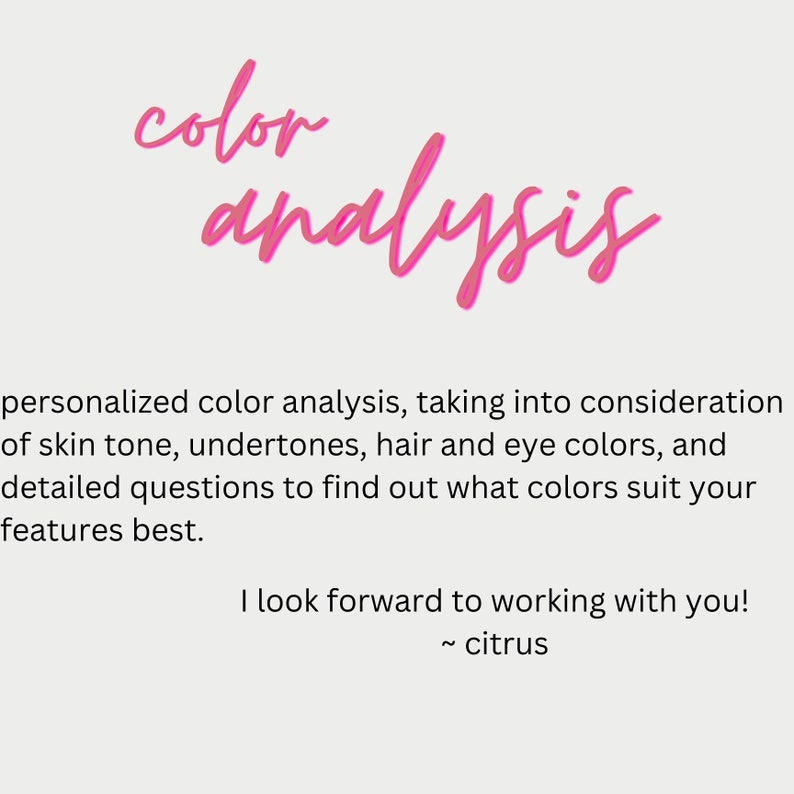 Personalized Seasonal Color Analysis - Etsy