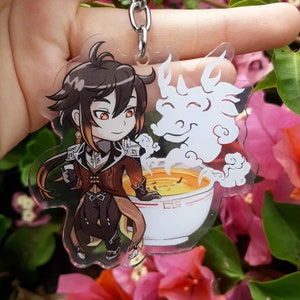 Genshin Drinks- Zhongli 2.5&quot; Single-Sided Keychain Charm