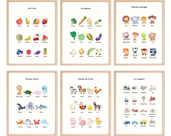 Ensemble de 22 affiches éducatives pour salle de jeux et enfants, tout-petits, art mural éducatif Boho, affiche d&#39;apprentissage, préscolaire