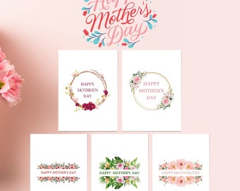 Mothers Day Card Printable, Happy Mother's Day Card, Printable Mother's Day Card, Digital Download, Watercolor Floral, JPG / PNG