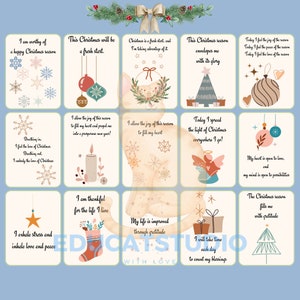 25 weihnachtliche Affirmationskarten | Affirmationskarten | Tägliches Affirmations-Set, druckbare Affirmationen