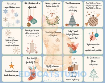 25 Christmas Affirmation Cards | Affirmation Cards | Daily Affirmation Set, Printable Affirmations