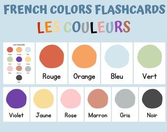 French colors flashcards | Les couleurs