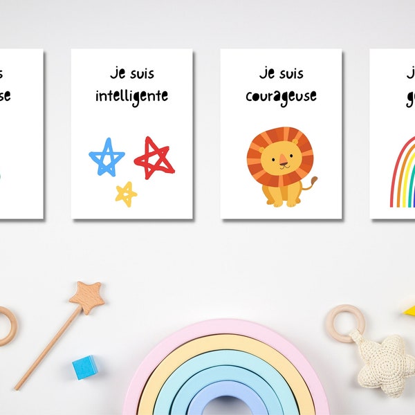 46 Cartes d'affirmation, Petite enfance, Affirmation positive, Apprentissage, estime de soi