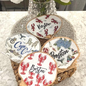 Boston Massachusetts Seashell - Trinket Dish, Coastal Gift, Boston Gift