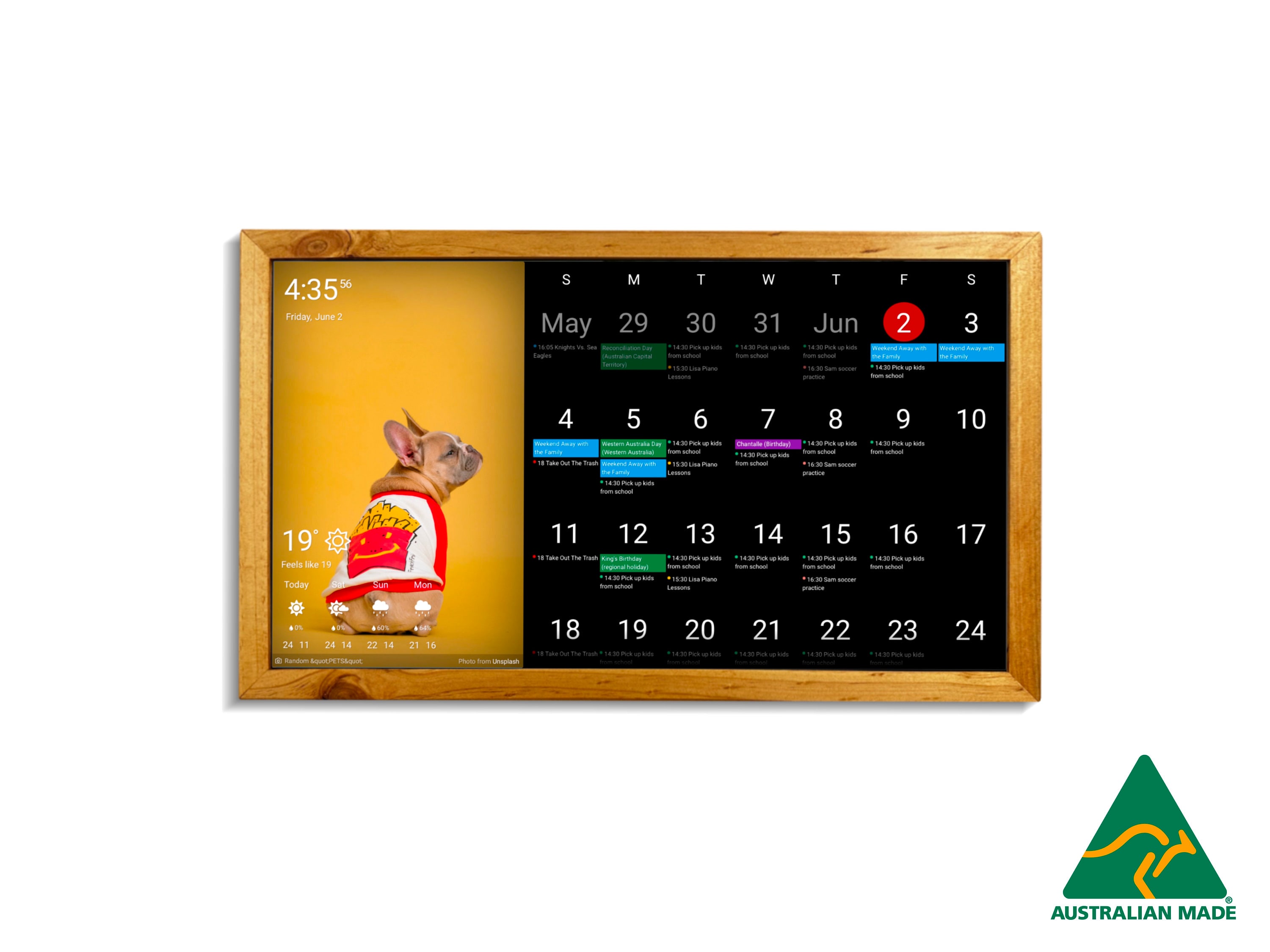 Dakboard Digital Calendar 24 Inch in Sustainable Wood Frame Etsy