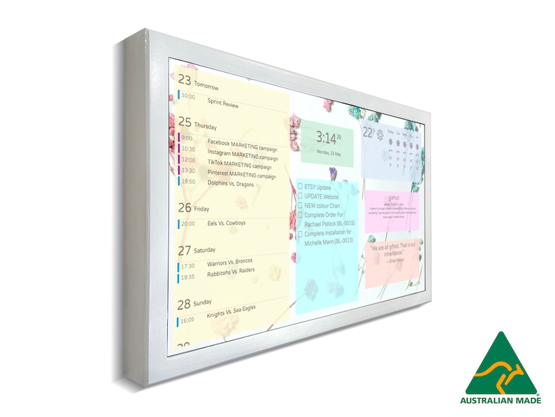 Thin Electronic Wall Calendar Family Command Center Home Assistant Thin Electronic Wall Calendar Family Command Center Home Assistant