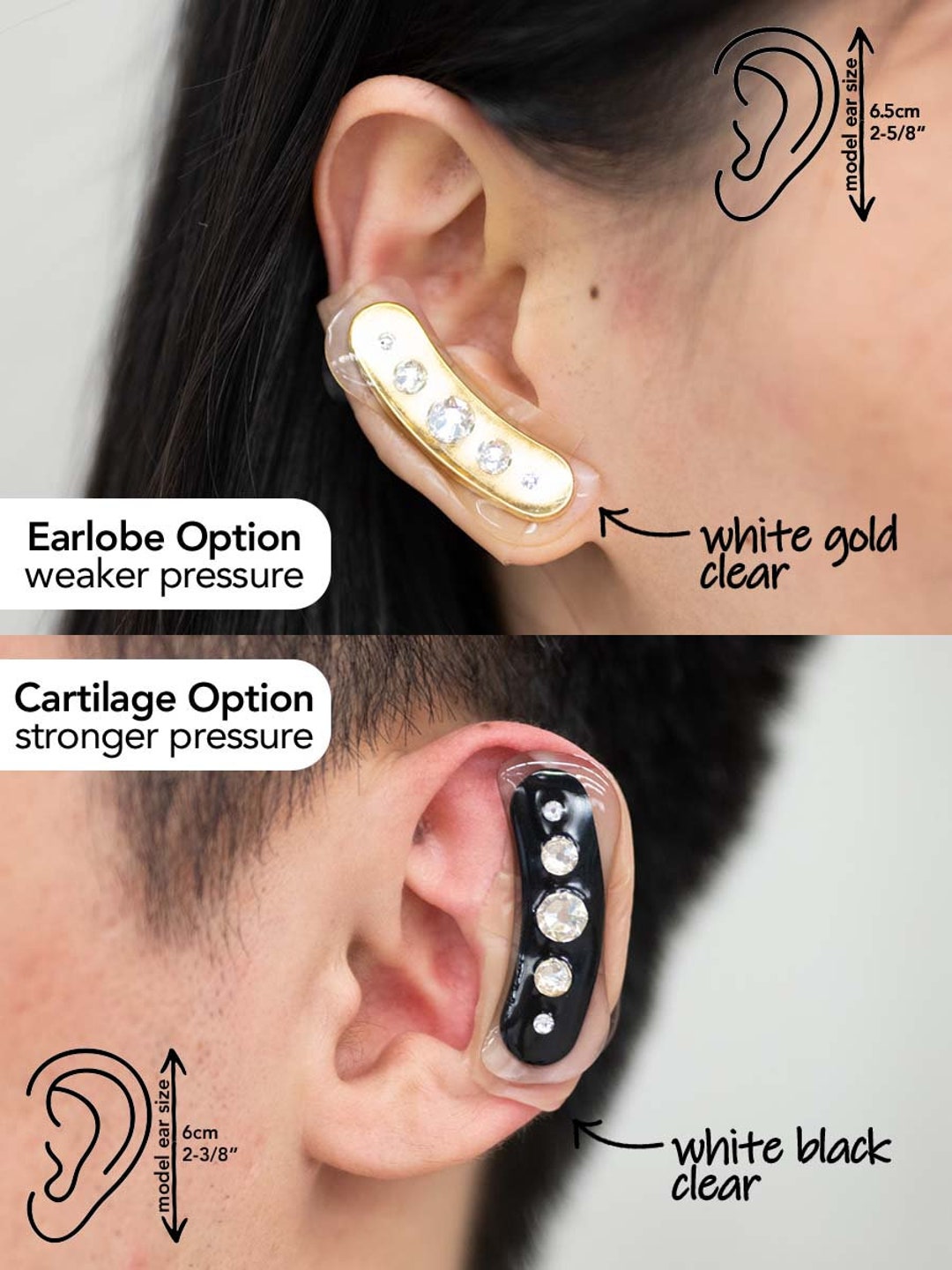 Dumbbell with Crystal Keloid Pressure Earring Etsy