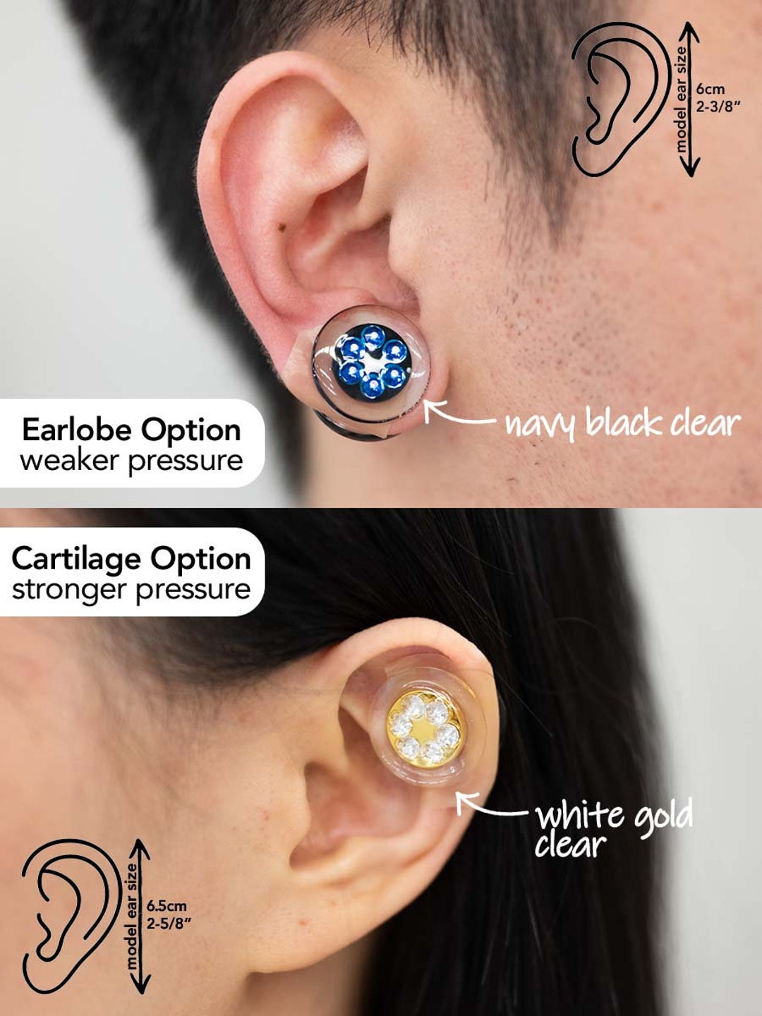 20mm with Crystal Keloid Pressure Earring Etsy