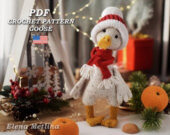 Christmas Goose Crochet Pattern: Amigurumi Toy (PDF Pattern)
